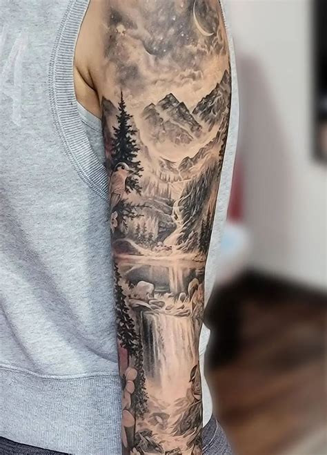 mountain tattoo sleeve